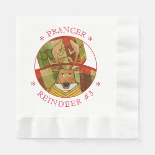 PRANCER REINDEER-myntade Pappra servetter