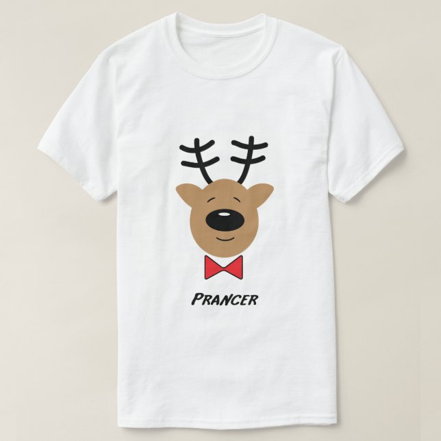Prancer Reindeer T Shirt (Design framsida)