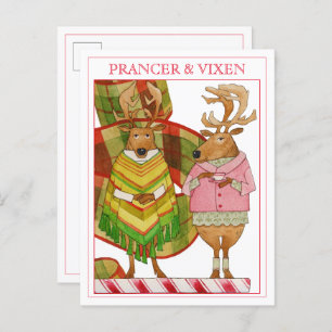 PRANCER VIXEN-vykort Helg Vykort