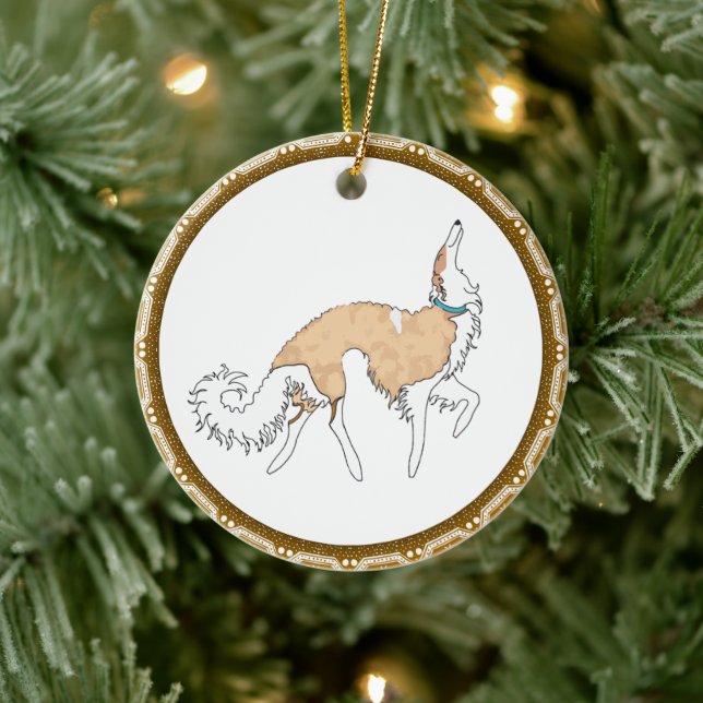 Prancing Borzoi jul Ornament (Träd)