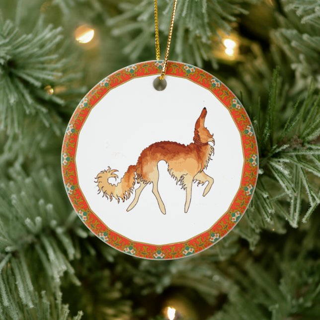Prancing Borzoi Ornament (Träd)