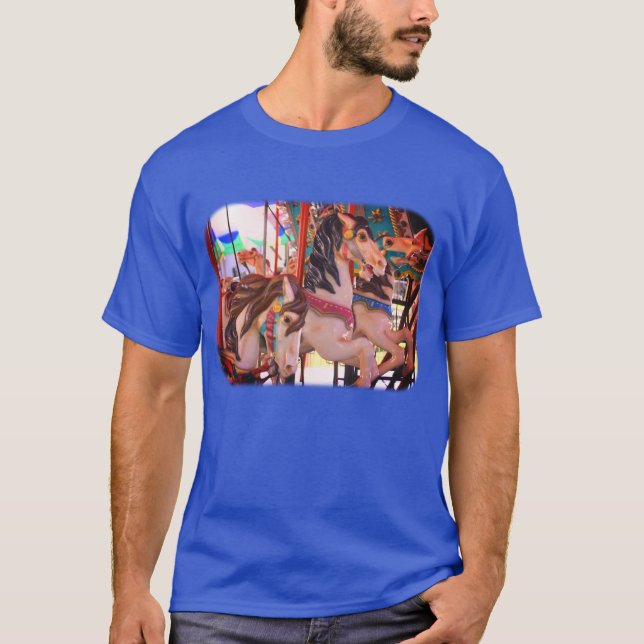 Prancing Carousel Horses T Shirt (Framsida)