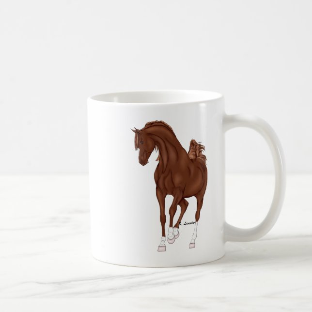 Prancing Chestnut Arabian Horse Kaffemugg (Höger)
