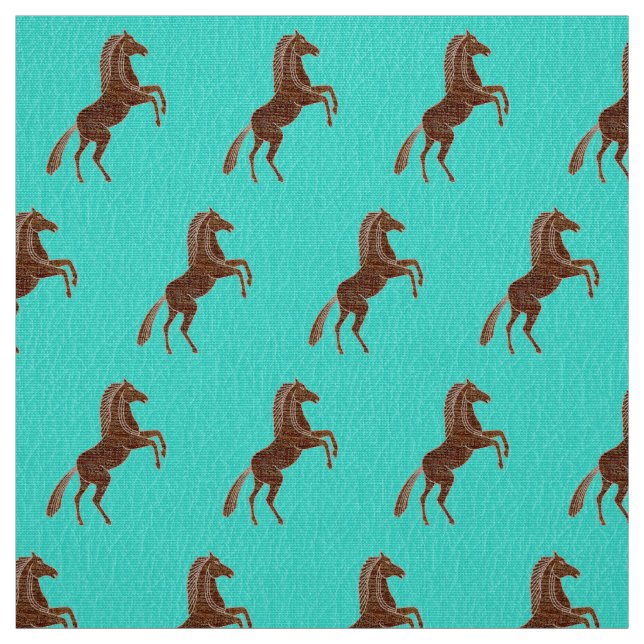 Prancing Horse on Textured Turcos Tyg (Provkarta)