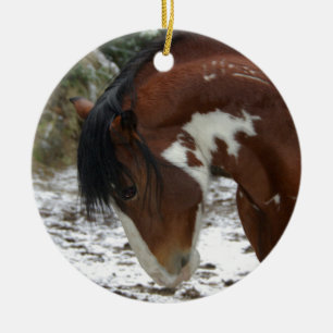 Prancing i Snö Julgransprydnad Keramik