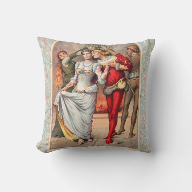 Prang's Christmas Card (ca. 1886) Pillow Kudde (Framsida)