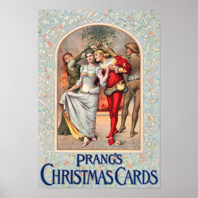 Prang's julkort (ca. 1886) Tryck Poster (Framsidan)