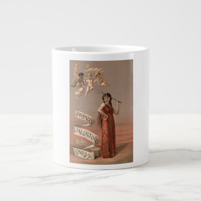 Prang's Valentine Cards AD, Woman & Cherubs Jumbo Mugg (Framsidan)