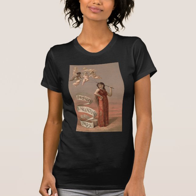 Prang's Valentine Cards AD, Woman & Cherubs T Shirt (Framsida)