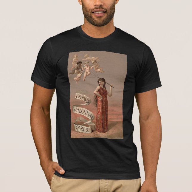 Prang's Valentine Cards AD, Woman & Cherubs T Shirt (Framsida)