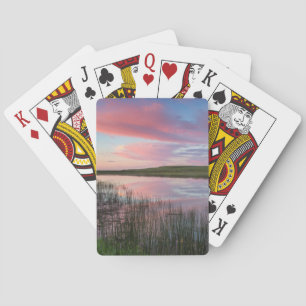 Prärie damm reflekterar strålande soluppgång moln casinokort