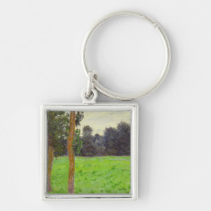 Prärie för Claude Monet Deux Arbres dansla Fyrkantig Silverfärgad Nyckelring