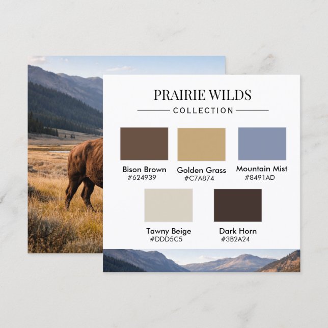 Prärie Wilds Färgpalettkort Inbjudningar (Fram/baksida)