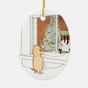 Präriehund och julgran julgransprydnad keramik