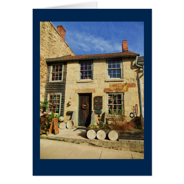 PrärieOakArtican Facade med blåttgränsen Hälsningskort (Framsidan)