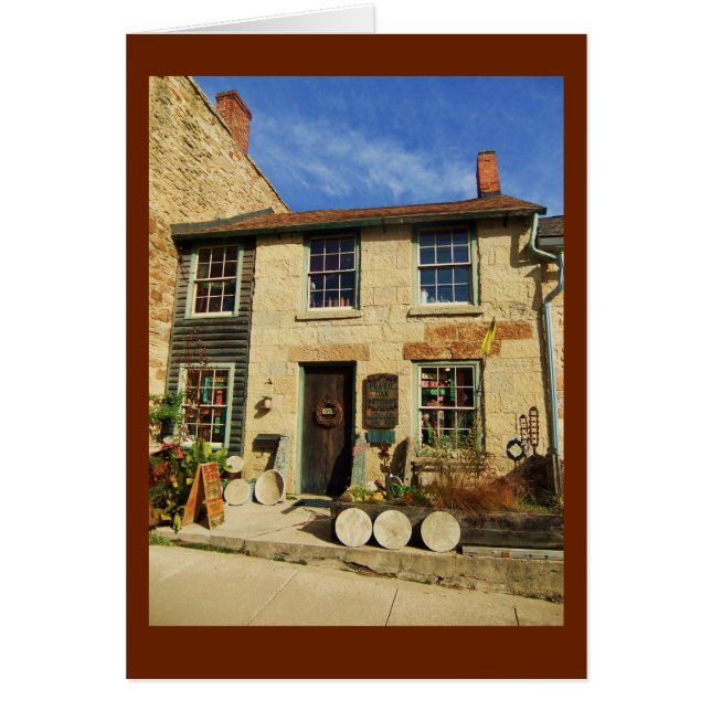 PrärieOakArtican Facade med den bruna gränsen Hälsningskort (Framsidan)