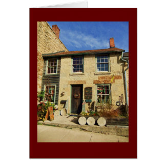 PrärieOakArtican Facade med den Burgundy gränsen Hälsningskort