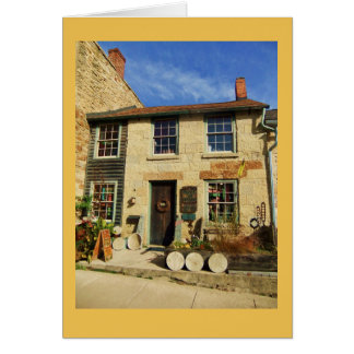 PrärieOakArtican Facade med den Goldenrod gränsen Hälsningskort