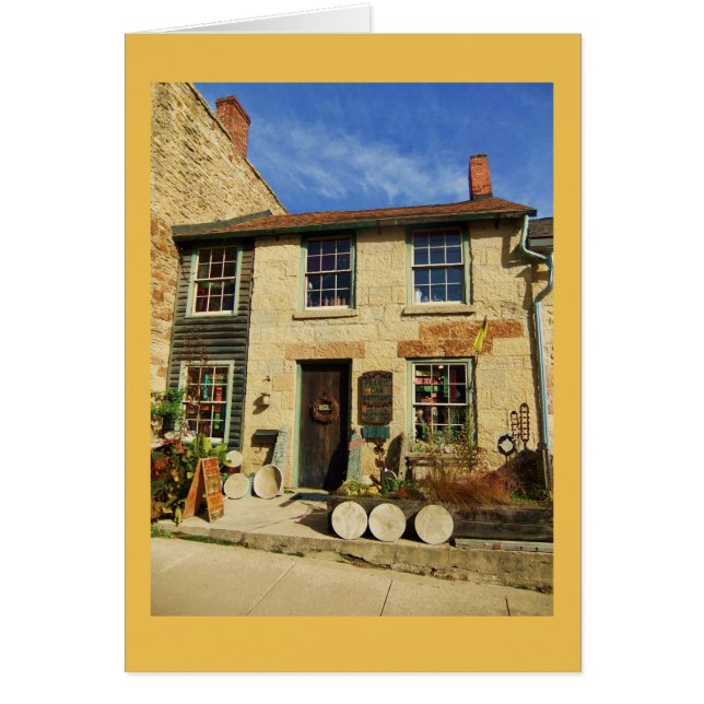 PrärieOakArtican Facade med den Goldenrod gränsen Hälsningskort (Framsidan)