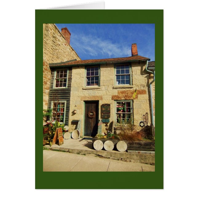 PrärieOakArtican Facade med den gröna gränsen Hälsningskort (Framsidan)