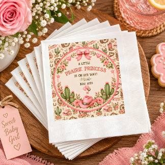 Prärieprinsessa Western Baby Shower Pappersservett