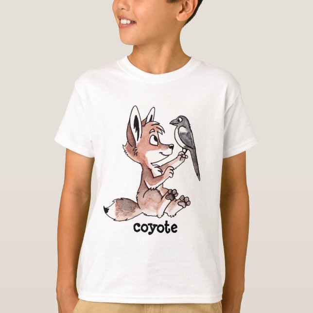 Prärievarg och skataungeT-tröja T-shirt (Framsida)