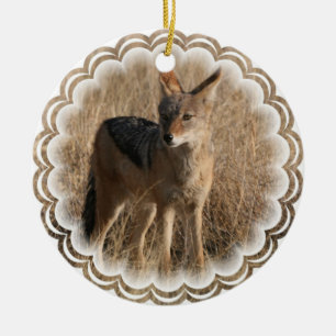 Prärievargdesignprydnad Julgransprydnad Keramik