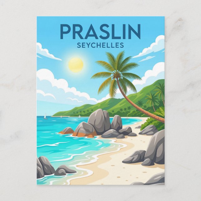 Praslin Island, Anse Volbert, Praslin Vykort (Framsida)