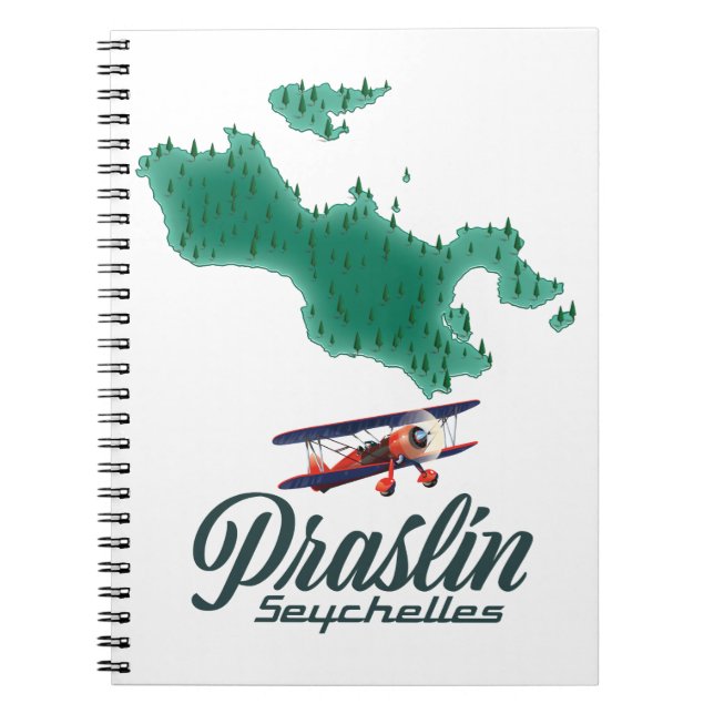 Praslin Seychellerna karta Anteckningsbok (Framsidan)