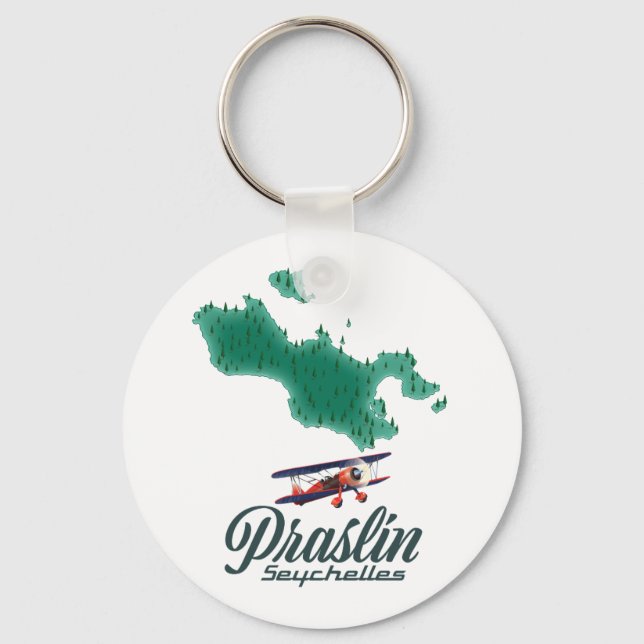 Praslin Seychellerna karta Nyckelring (Framsida)