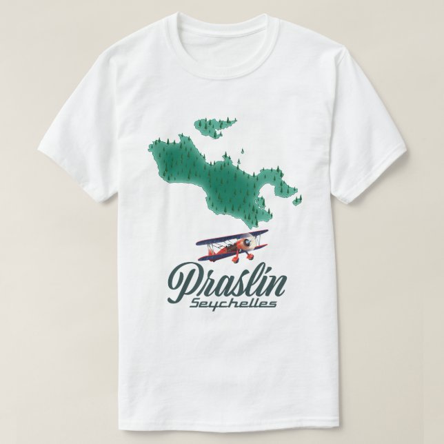 Praslin Seychellerna karta T Shirt (Design framsida)