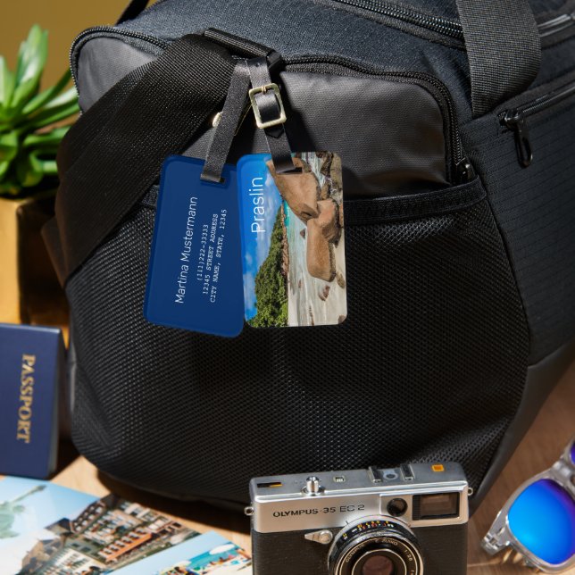 Praslin Seychelles Island Anse Lazio Beach Gift Bagagebricka (Fram & Baksida)