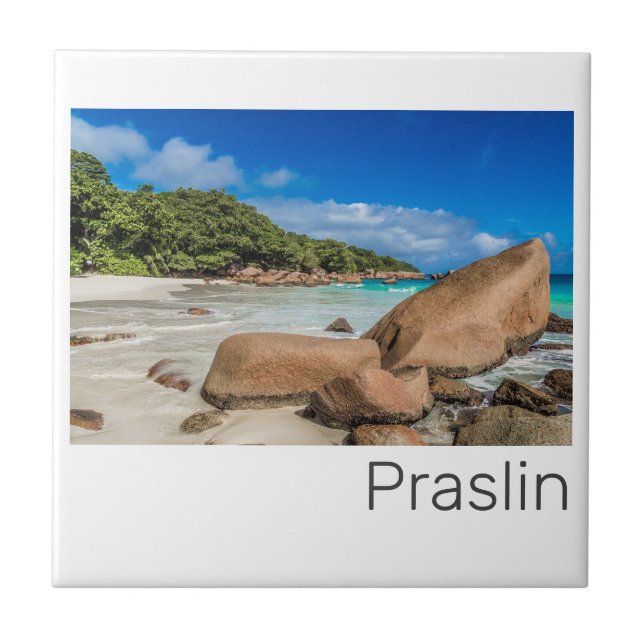 Praslin Seychelles Island Anse Lazio Beach Gift Kakelplatta (Framsidan)