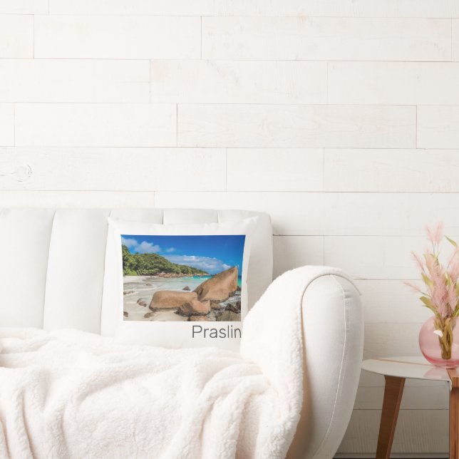 Praslin Seychelles Island Anse Lazio Beach Gift Kudde (Soffa)