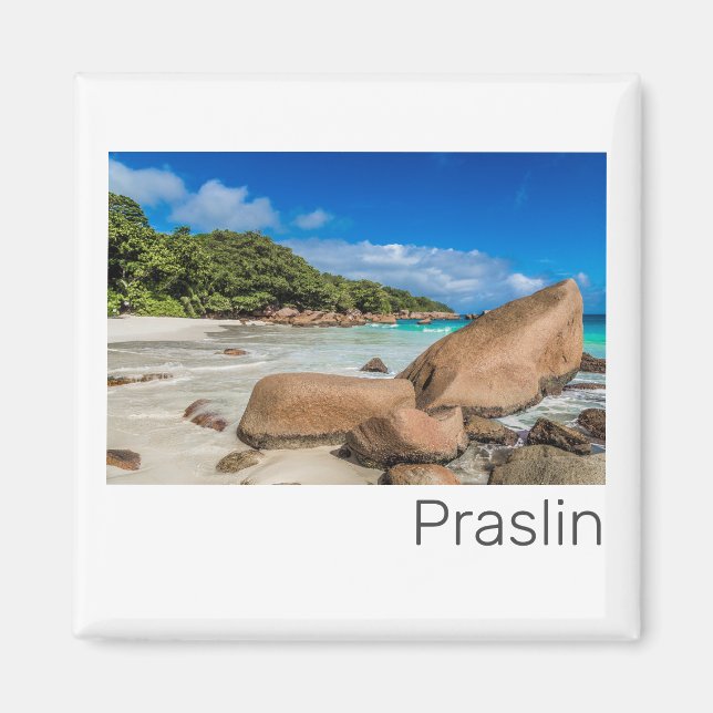 Praslin Seychelles Island Anse Lazio Beach Gift Magnet (Framsidan)