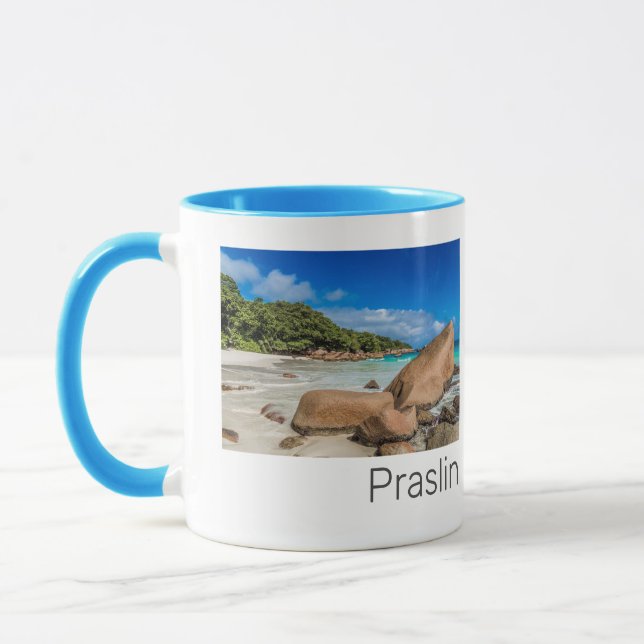 Praslin Seychelles Island Anse Lazio Beach Gift Mugg (Vänster)