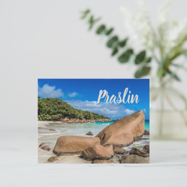 Praslin Seychelles Island Anse Lazio Beach Gift Vykort (Stående Fram)
