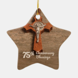 Präst 75-årsjubileum för prästvigning ros och rose julgransprydnad keramik