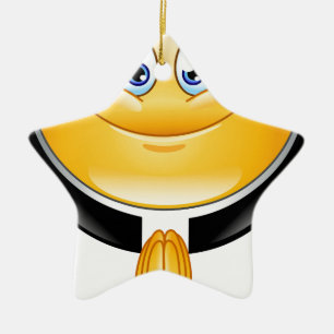 präst emoji julgransprydnad keramik