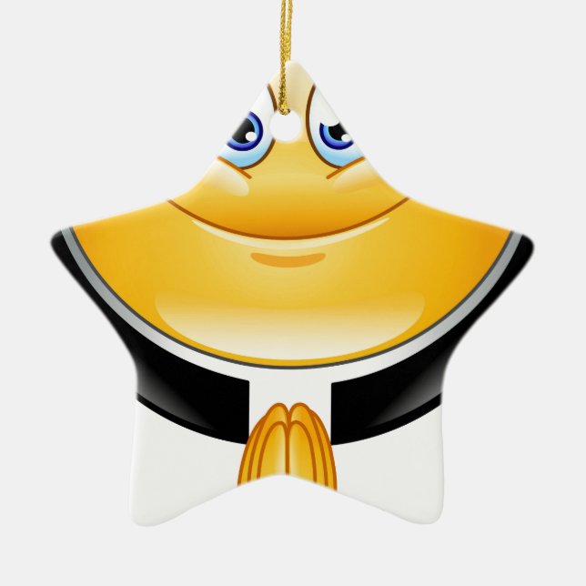 präst emoji julgransprydnad keramik (Framsidan)