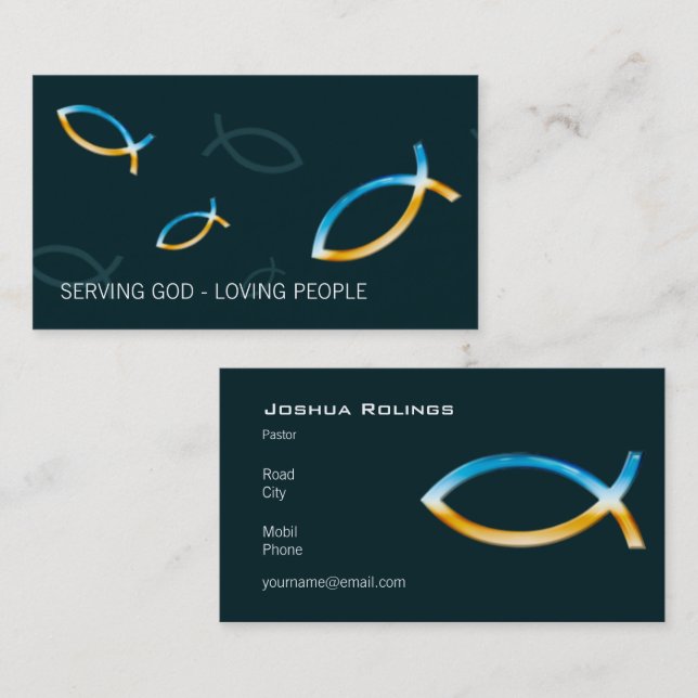 Präst för pastor | för kristen | visitkort (Fram/baksida)