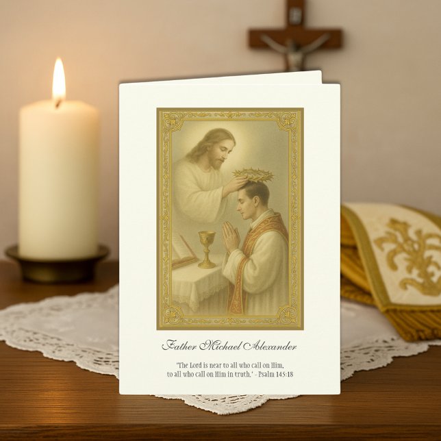 Präst Jesu Kröning Präst Jubileum Kort (Skapare uppladdad)