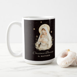 Präst Julsegen Madonnabarn Svart Kaffemugg