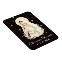 Präst Julsegen Madonnabarn Svart