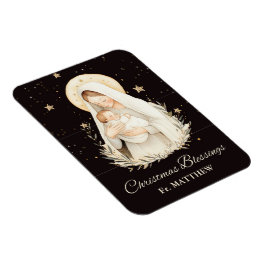 Präst Julsegen Madonnabarn Svart Magnet