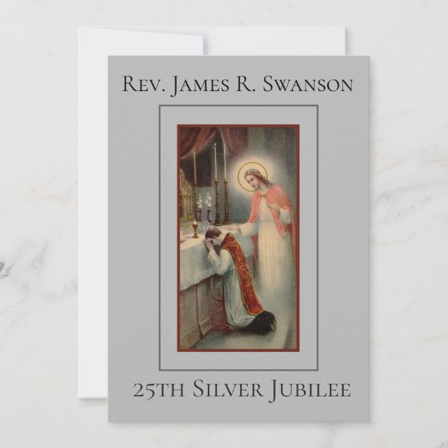 Präst med inbjudan för Jesus silverårsdag (Framsida)