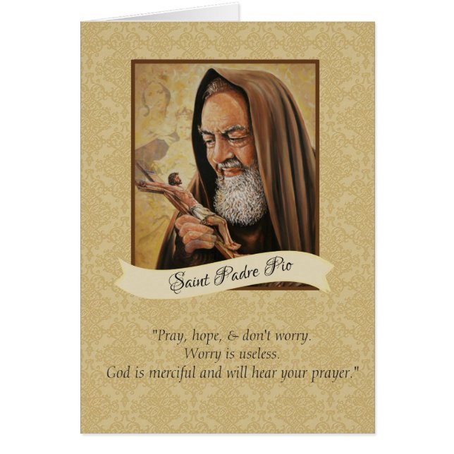 Präst & Stigmatist för St. Padre Pio Hälsningskort (Framsidan)