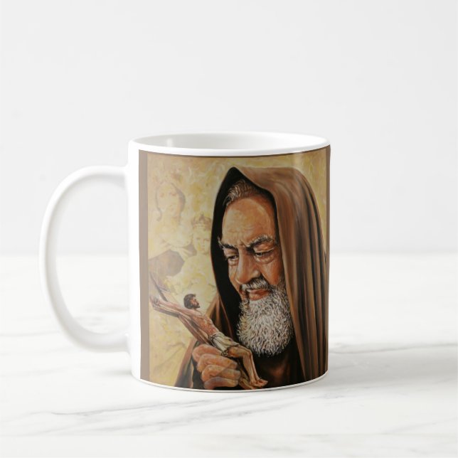 Präst & Stigmatist för St. Padre Pio Kaffemugg (Vänster)