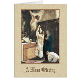 Präst vid altaret Katolsk mässa Offerkort Hälsningskort