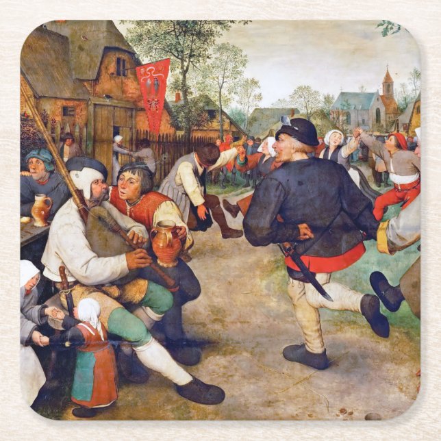 Prästen Dance, Pieter Bruegel Underlägg Papper Kvadrat (Framsidan)